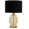 Gold Glass Transparent Base Table Lamp with Drum Shade 15" x 15" x 23"